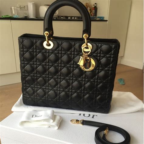 dior lady bag black|christian dior lady large bag.